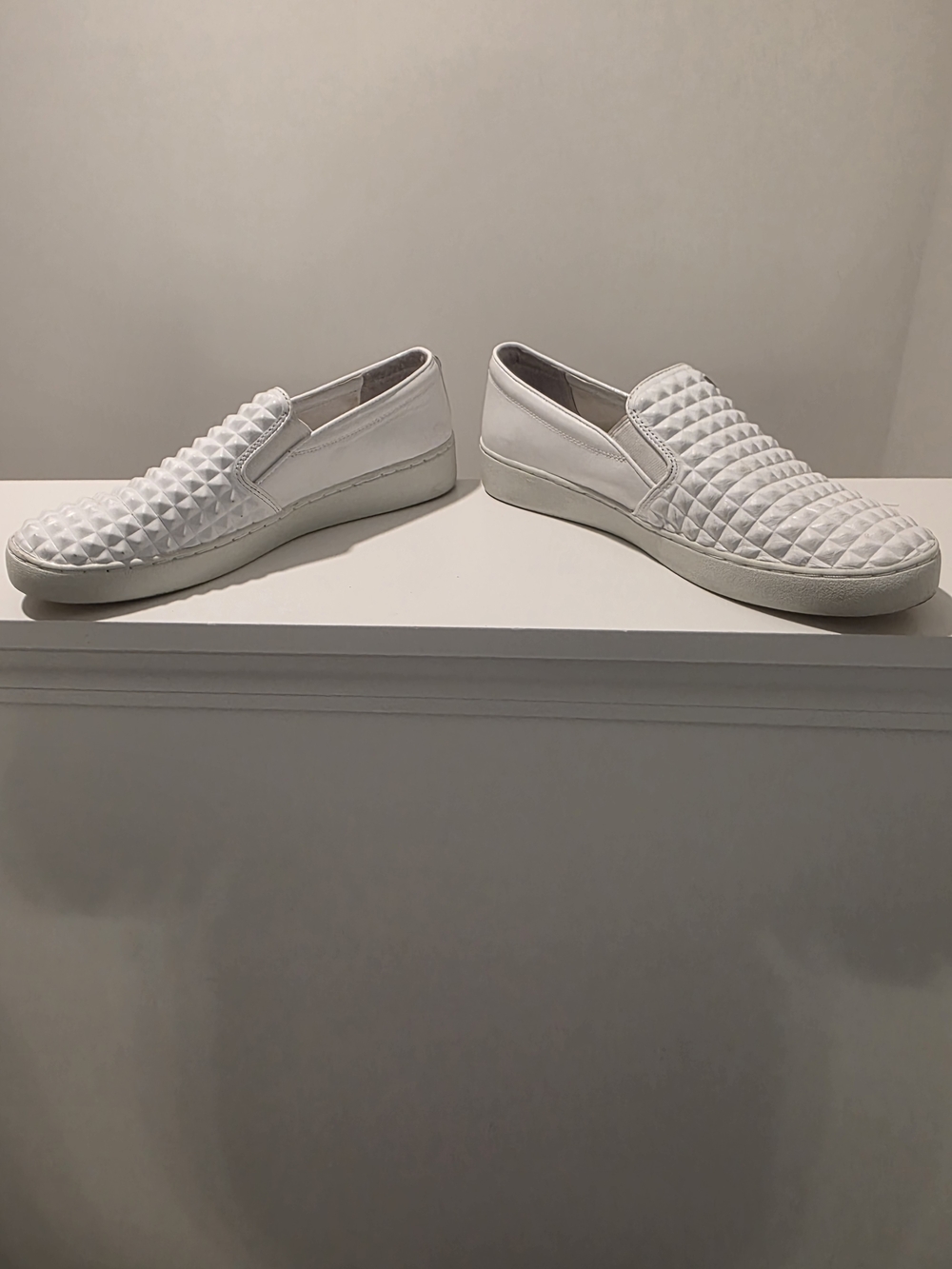 Michael Kors White Quilted Slip-On Sneakers